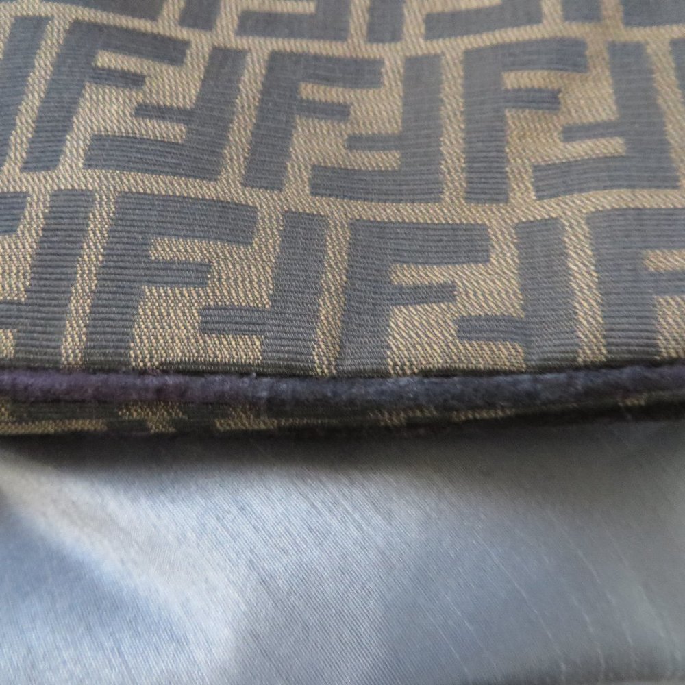 ❤️ Auth FENDI Double Flap Zucca Canvas & Leather Shoulder Bag Italy +DUSTBAG - Picture 8 of 15